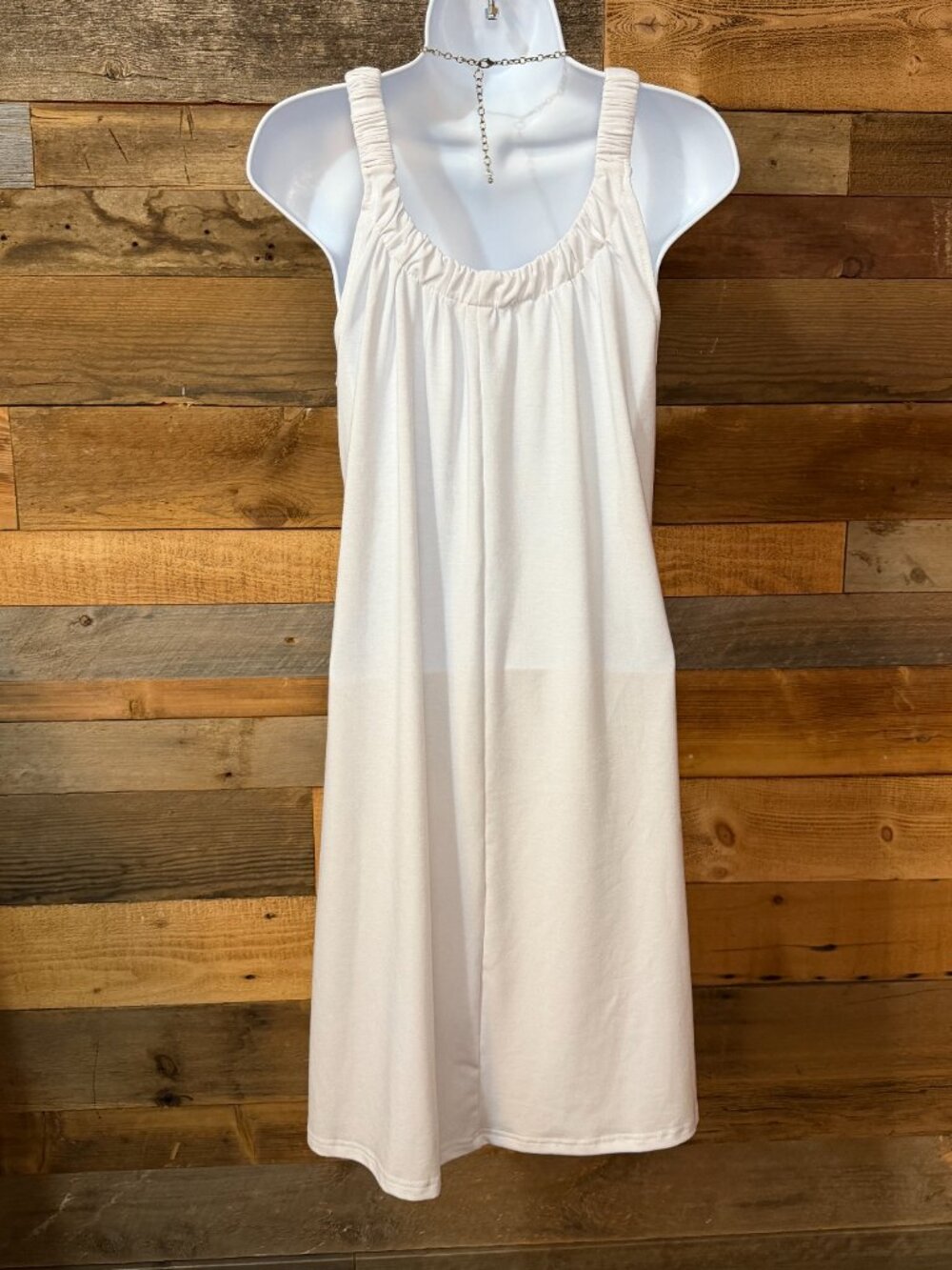 White Resort Mini Dress Cover Up Women's S Stretch Strap Beach Vacation - Picture 3 of 7